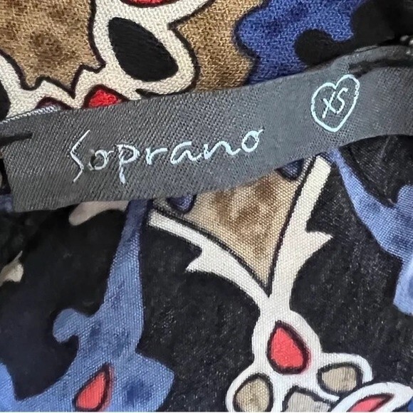 Soprano blue and tan abstract print shift dress size XS - Picture 5 of 6